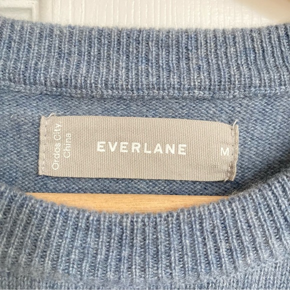 Everlane Men’s Cashmere Crewneck Pullover Sweater in Heather Sage Blue, Size M - Picture 4 of 8